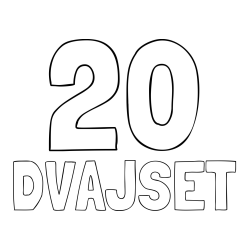 Online izdelana pobarvanka - Pobarvanka imena DVAJSET in pobarvanka številke dvajset (20)