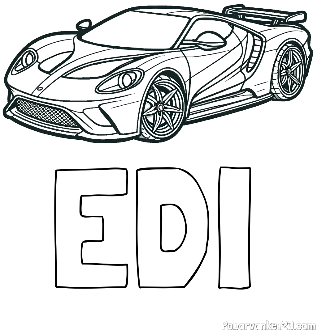 Pobarvanka imena EDI in Športni avtomobil