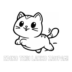 Online izdelana pobarvanka - Pobarvanka imena EDINO TEBI LAHKO ZAUPAM! in pobarvanka prikupne mačke med tekom