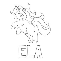 Pobarvanka imena Ela