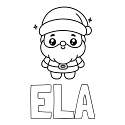 Pobarvanka imena ELA in enostavna otroška pobarvanka Božička