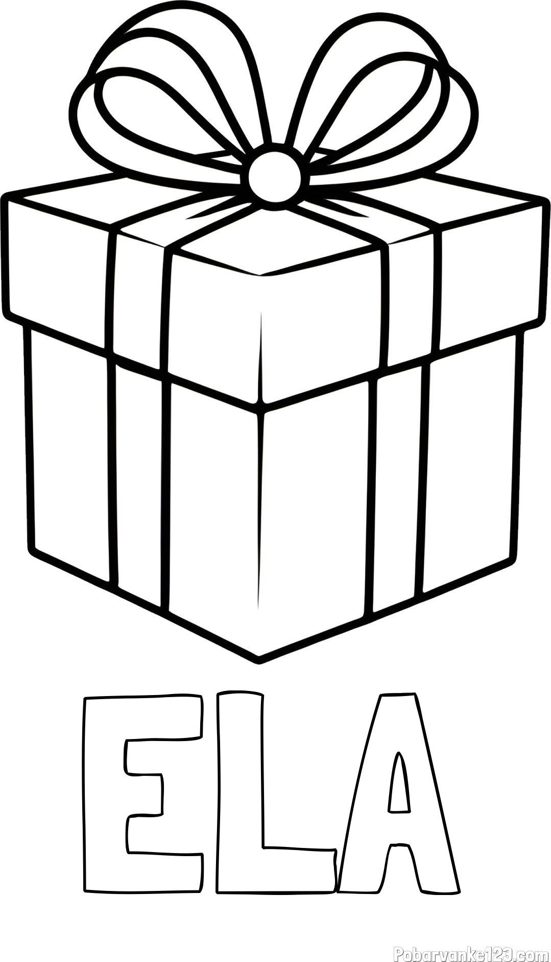 Pobarvanka imena ELA in pobarvanka preprostega darila