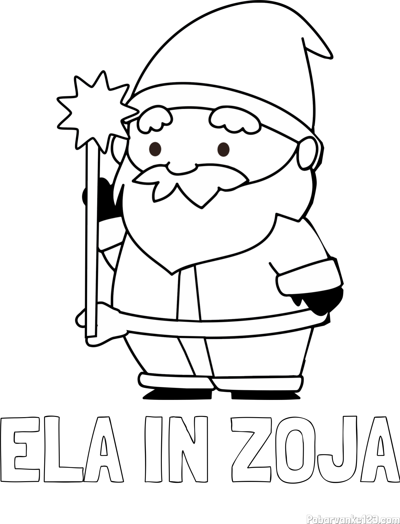 Pobarvanka imena ELA IN ZOJA in dedek Mraz