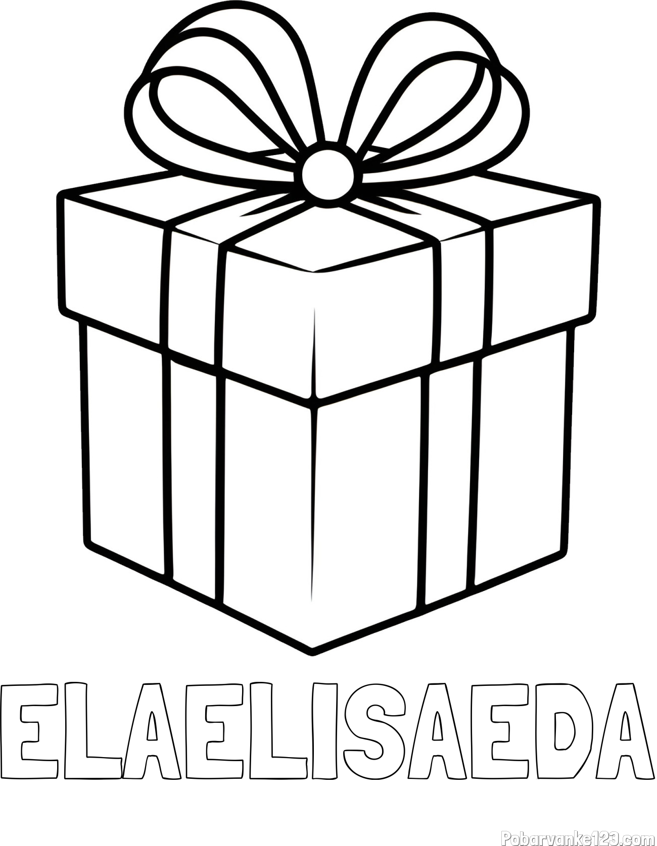 Pobarvanka imena ELAELISAEDA in pobarvanka preprostega darila