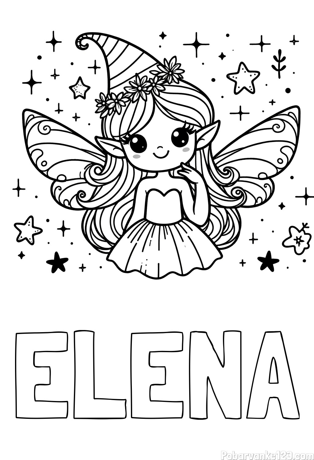 Pobarvanka imena ELENA