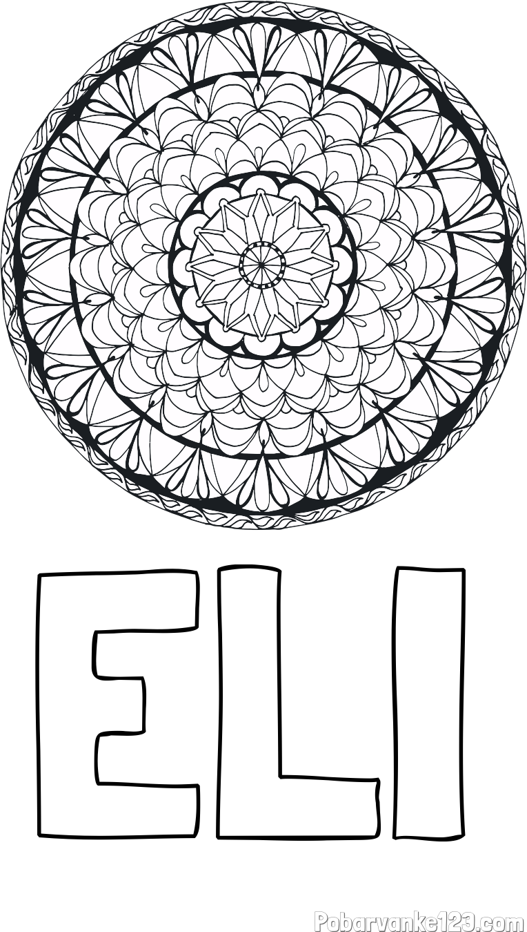 Pobarvanka imena ELI in mandale 4