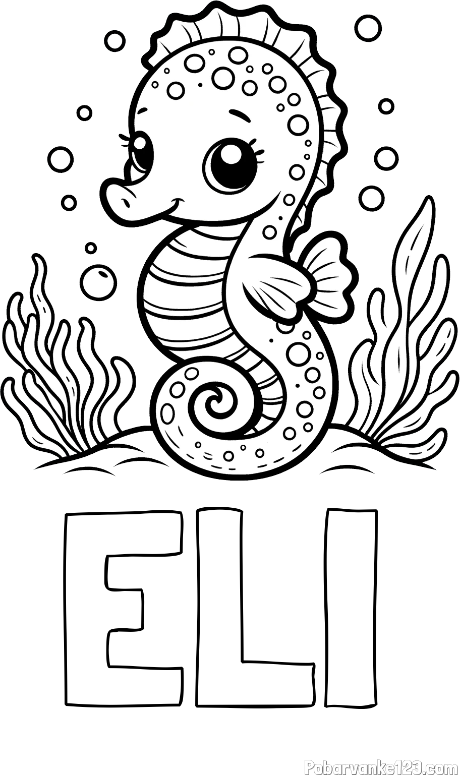Pobarvanka imena ELI in pobarvanka morskega konjička