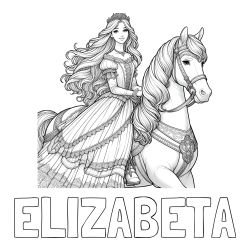 Pobarvanka imena ELIZABETA
