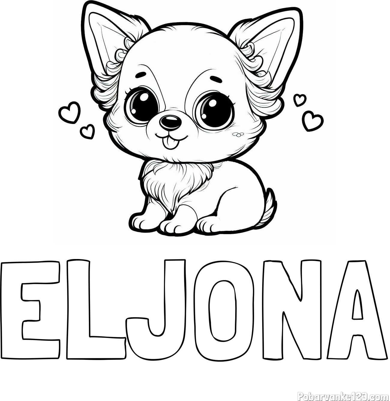 Pobarvanka imena ELJONA in pobarvanka čivave