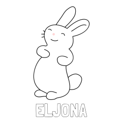 Online izdelana pobarvanka - Pobarvanka imena ELJONA in pobarvanka nasmejanega zajčka