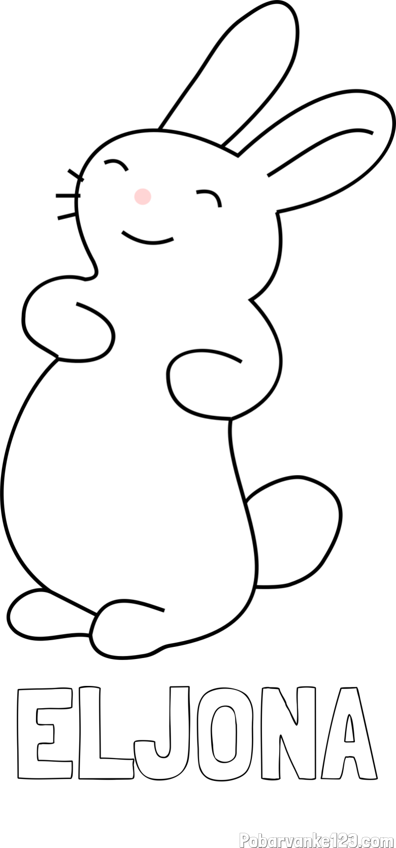 Pobarvanka imena ELJONA in pobarvanka nasmejanega zajčka