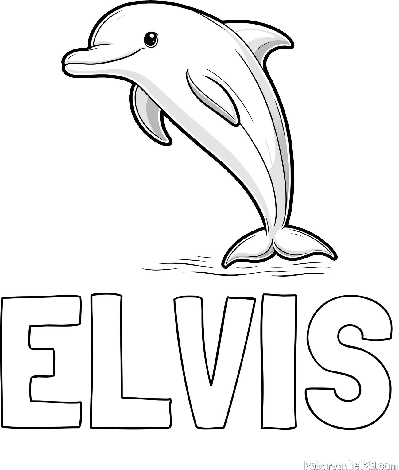 Pobarvanka imena ELVIS in pobarvanka delfina