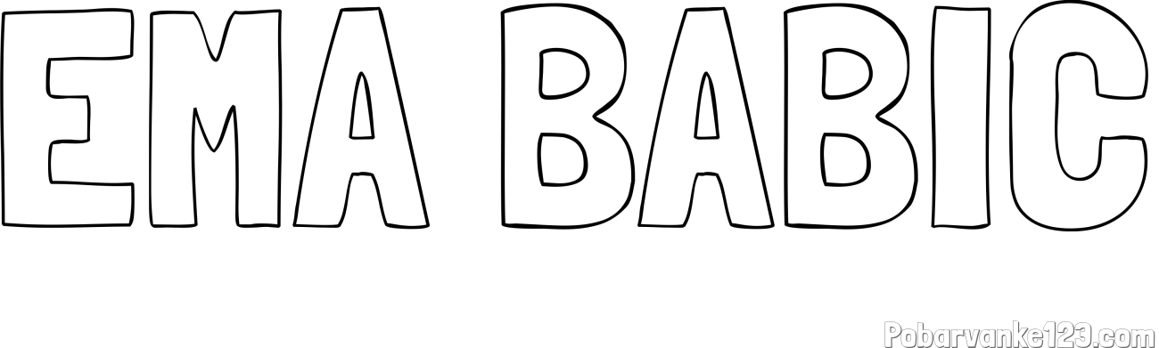 Pobarvanka imena EMA BABIČ