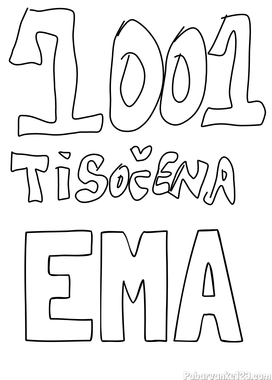 Pobarvanka imena EMA in esman