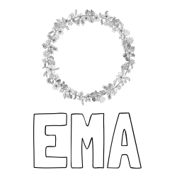 Online izdelana pobarvanka - Pobarvanka imena EMA in pobarvanka adventni venček