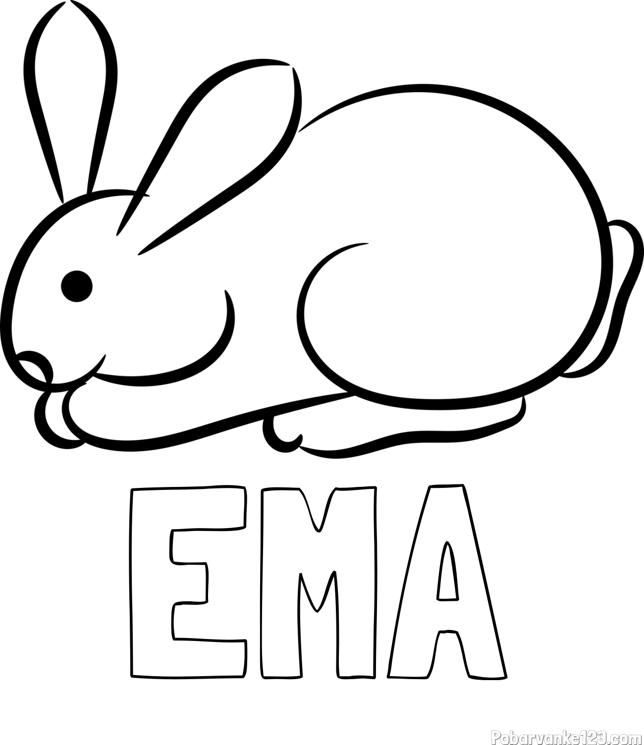 Pobarvanka imena EMA in pobarvanka majhnega zajčka