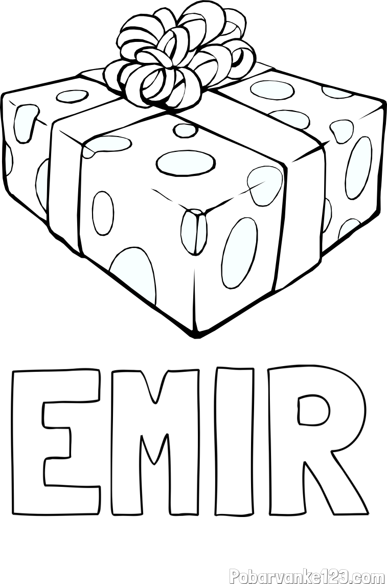 Pobarvanka imena EMIR in božično darilo