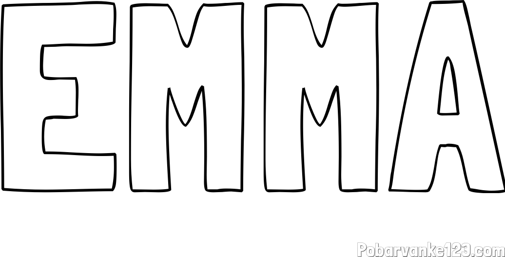 Pobarvanka imena EMMA