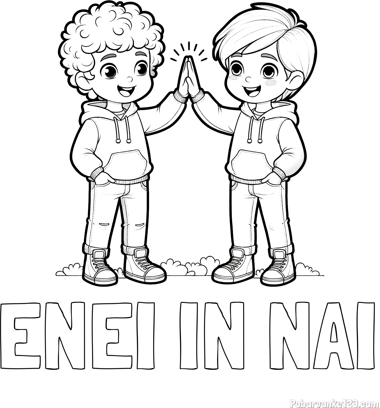 Pobarvanka imena ENEI IN NAI in pobarvanka prijatlejev