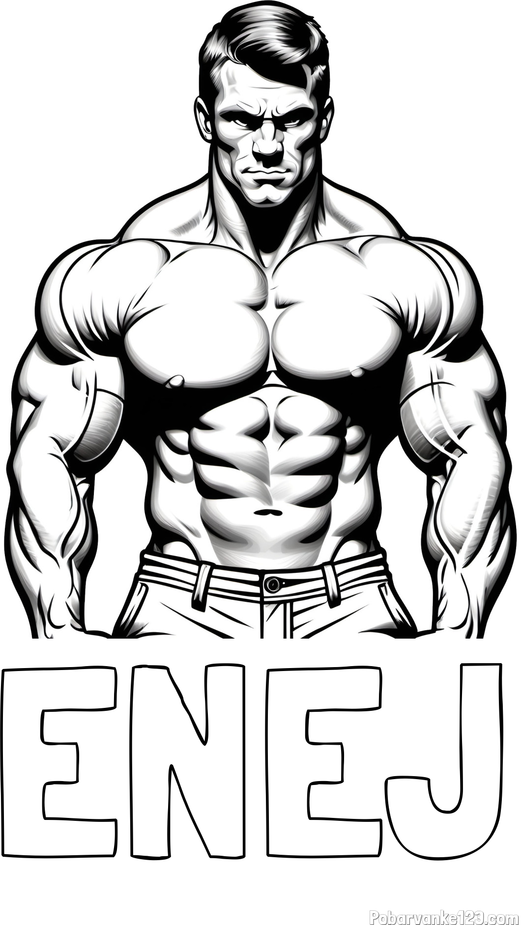 Pobarvanka imena ENEJ in pobarvanka bodybuilder-ja
