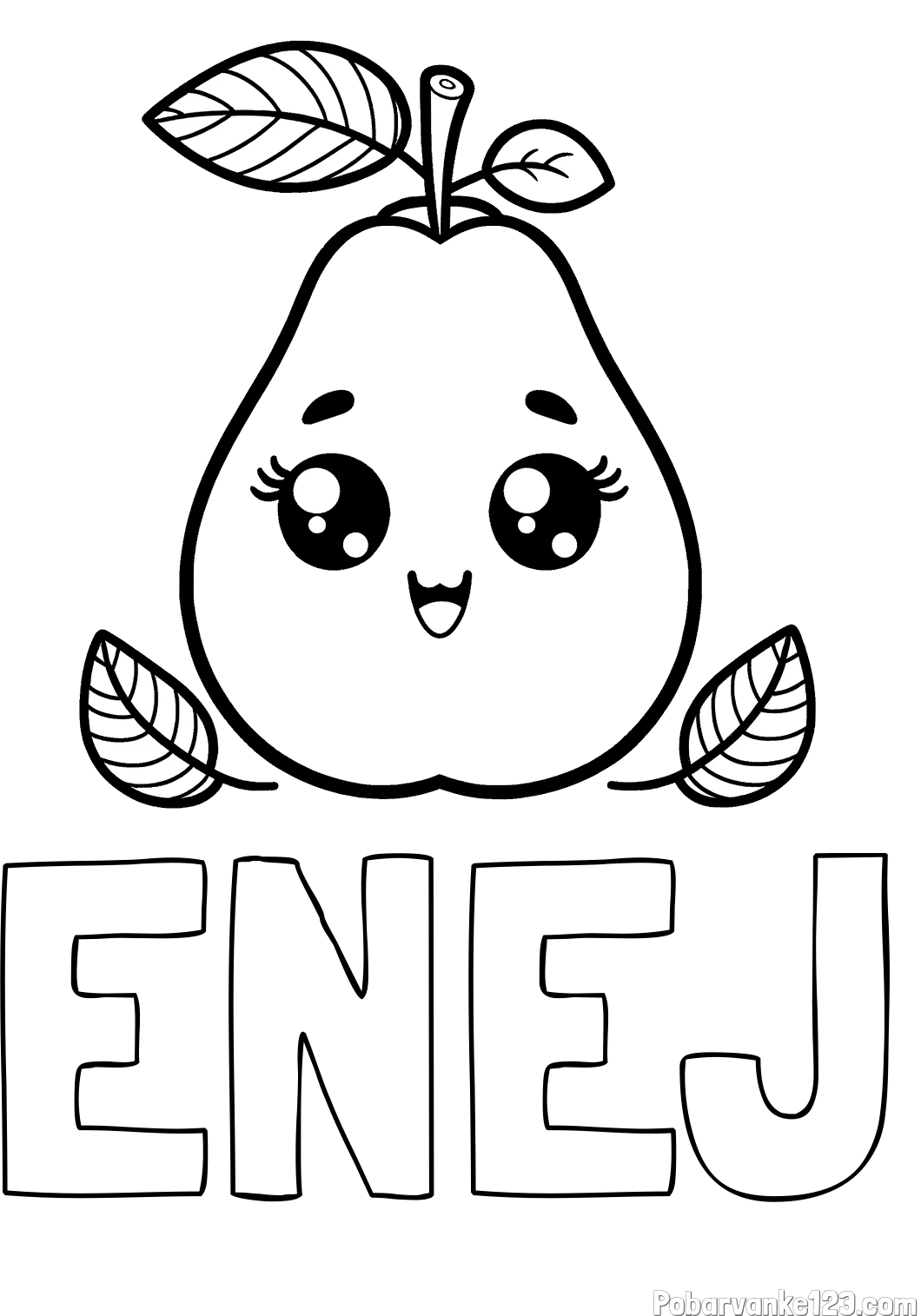 Pobarvanka imena ENEJ in pobarvanka hruške