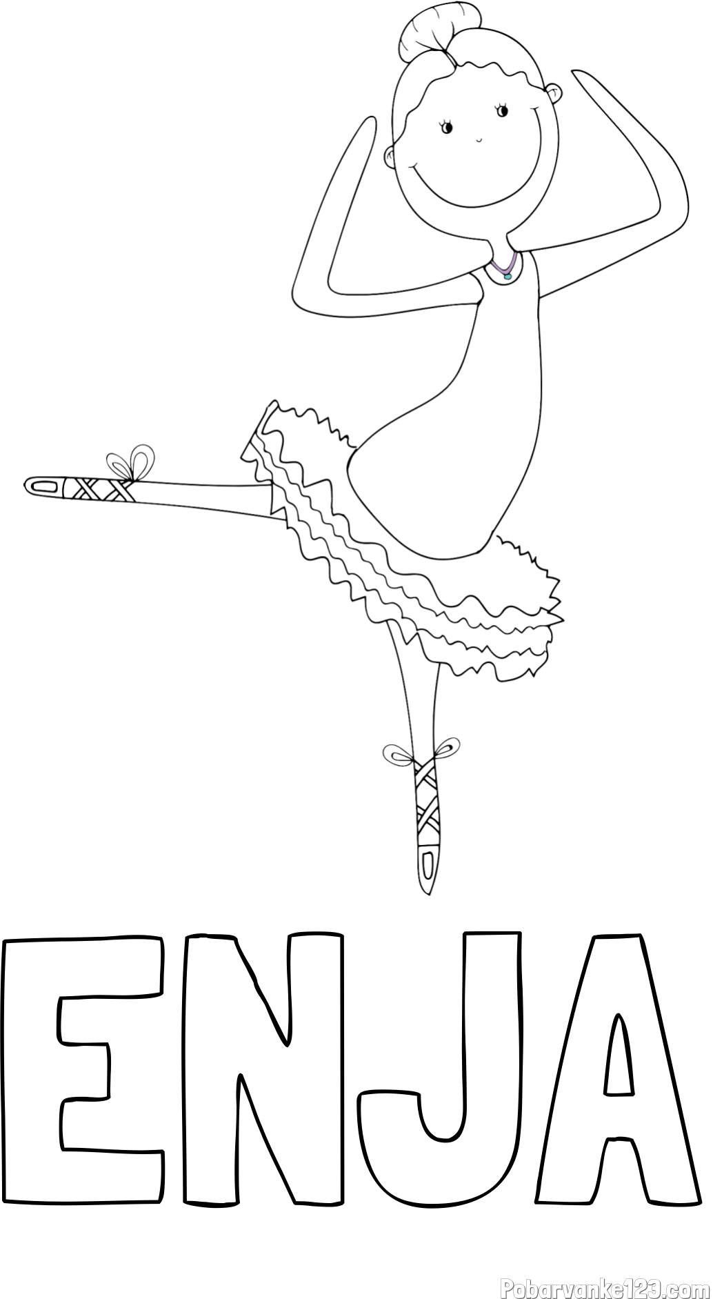 Pobarvanka imena ENJA in pobarvanka balerine