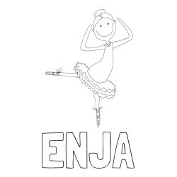 Online izdelana pobarvanka - Pobarvanka imena ENJA in pobarvanka balerine
