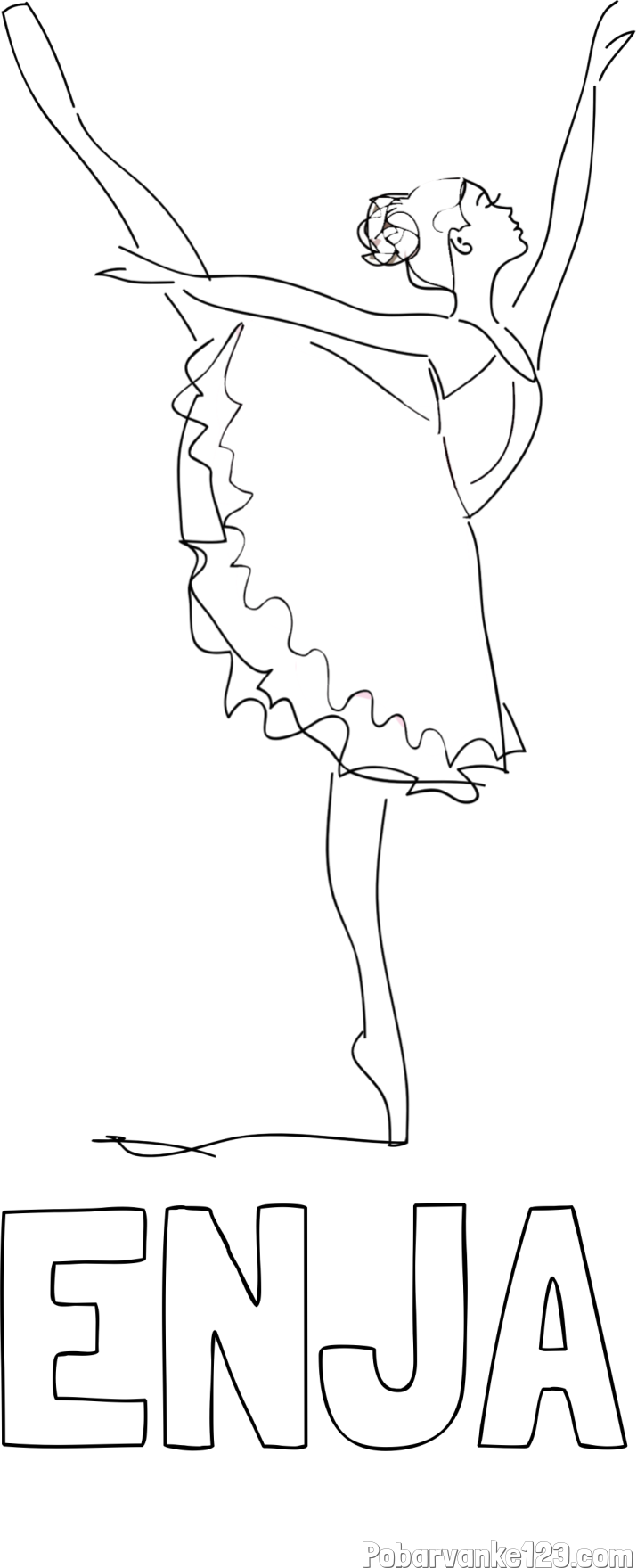 Pobarvanka imena ENJA in pobarvanka ljubke baletke