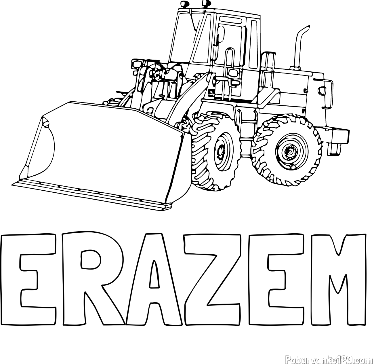 Pobarvanka imena ERAZEM in pobarvanka velikega bagra