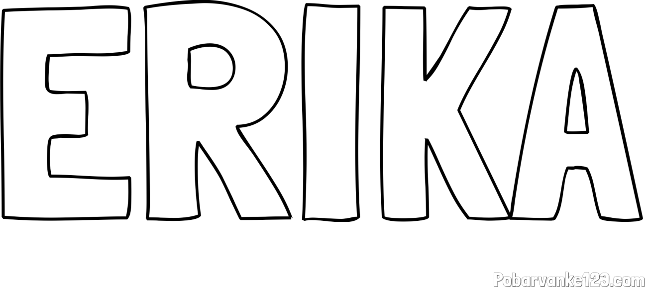 Pobarvanka imena ERIKA