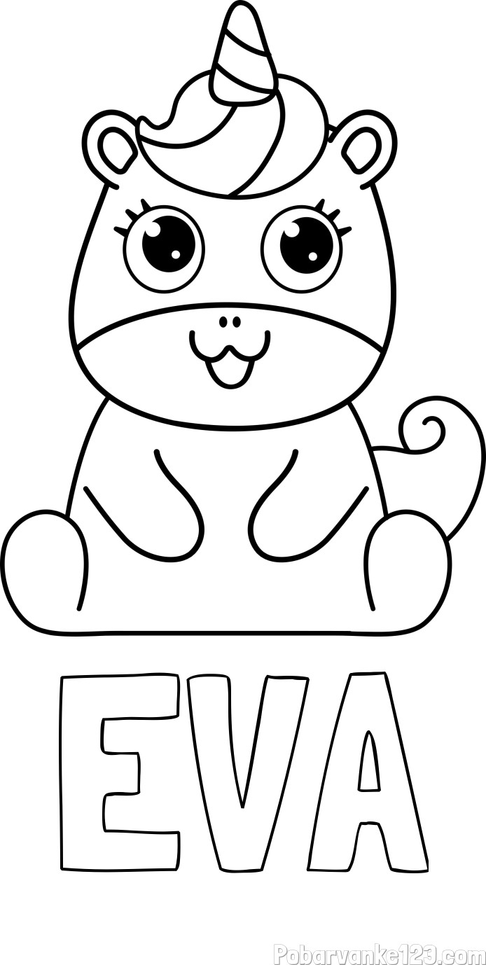 Pobarvanka imena Eva