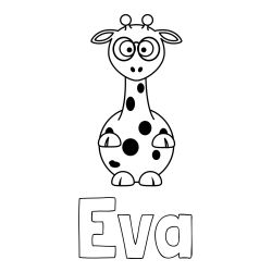 Pobarvanka imena Eva