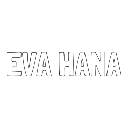 Online izdelana pobarvanka - Pobarvanka imena EVA HANA