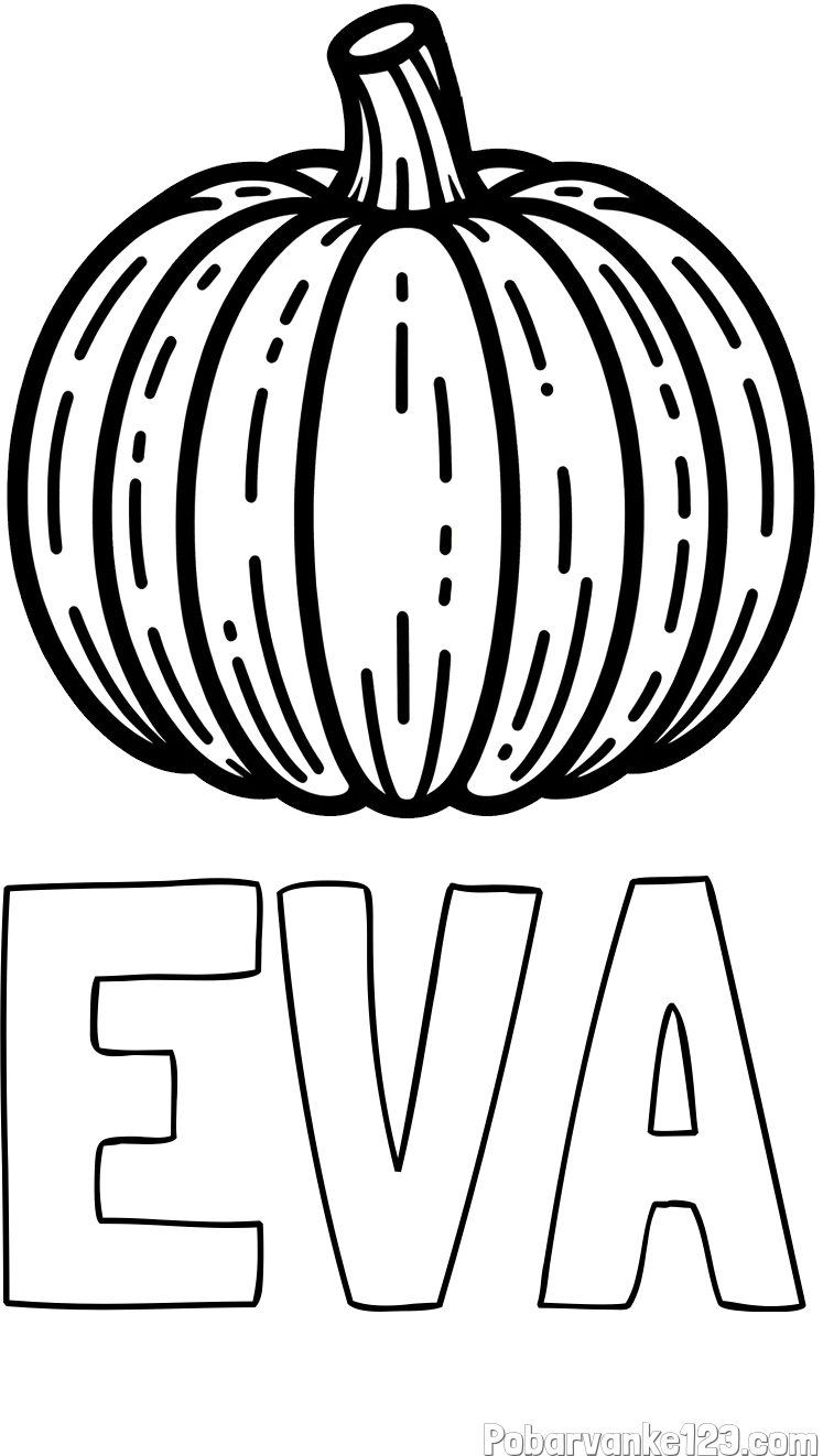 Pobarvanka imena EVA in pobarvanka buče