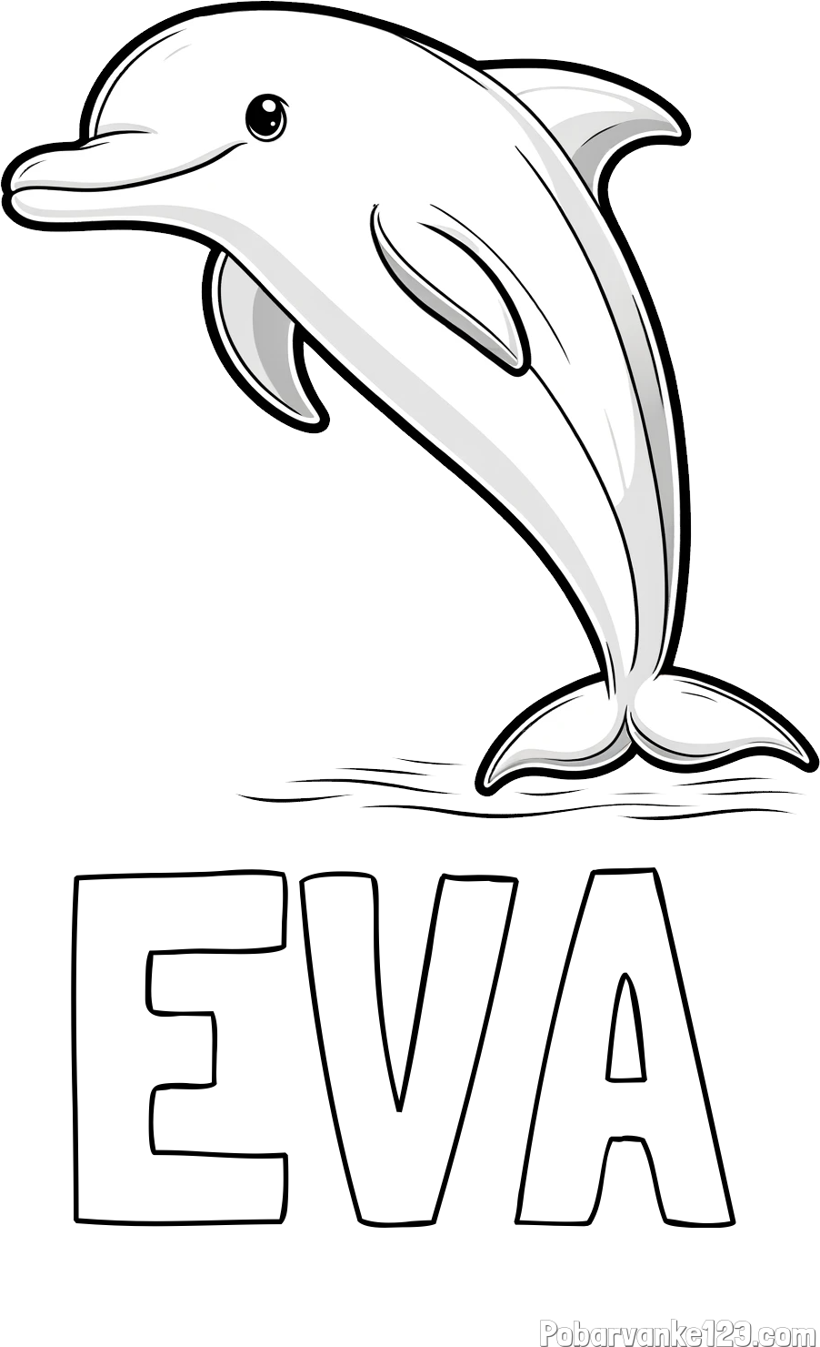Pobarvanka imena EVA in pobarvanka delfina