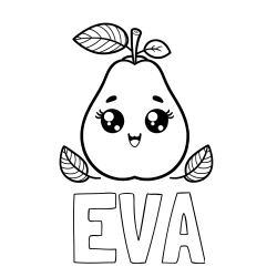 Pobarvanka imena EVA in pobarvanka hruške