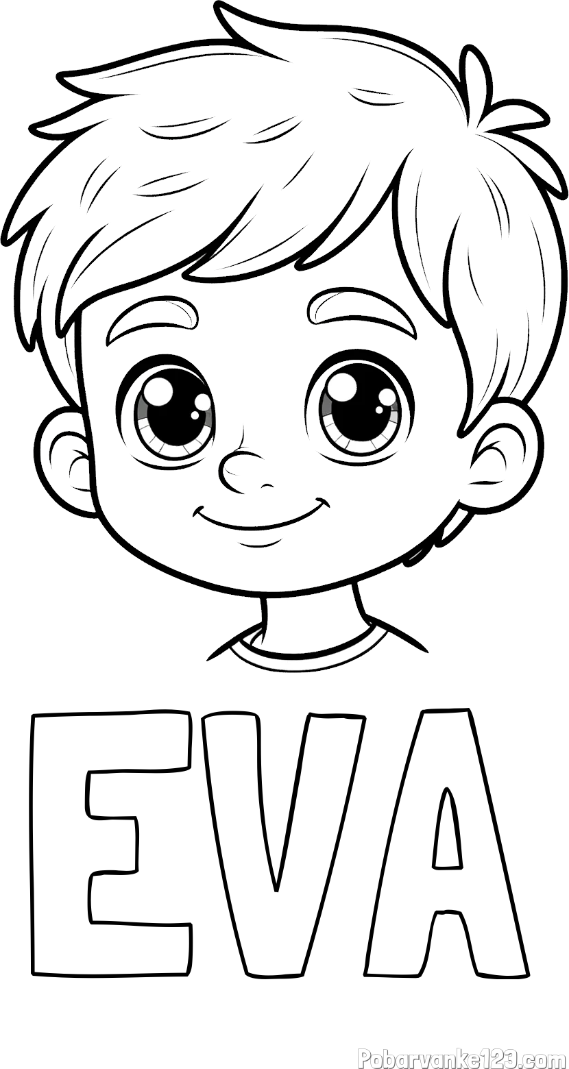 Pobarvanka imena EVA in pobarvanka obraza fanta