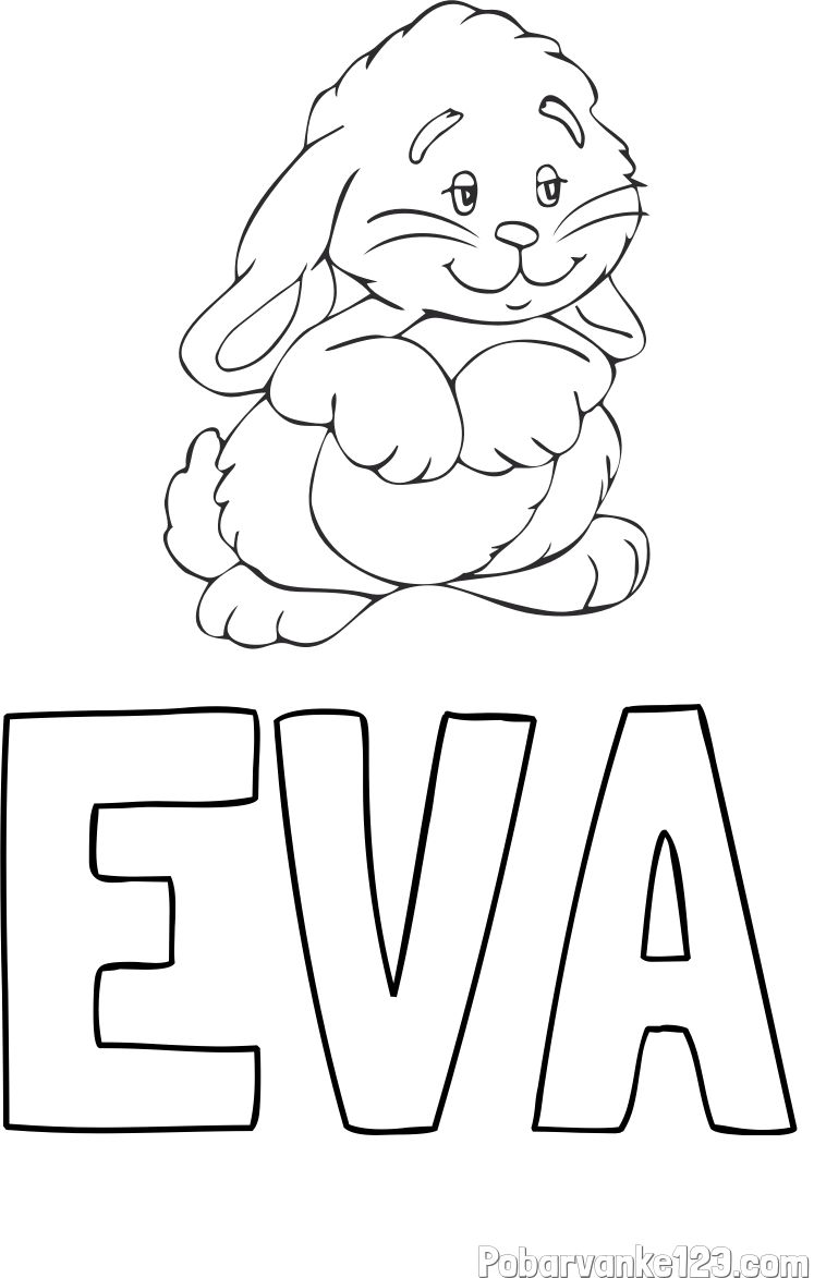 Pobarvanka imena EVA in pobarvanka zajčka