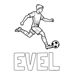 Online izdelana pobarvanka - Pobarvanka imena EVEL in pobarvanka nogometaša v napadu