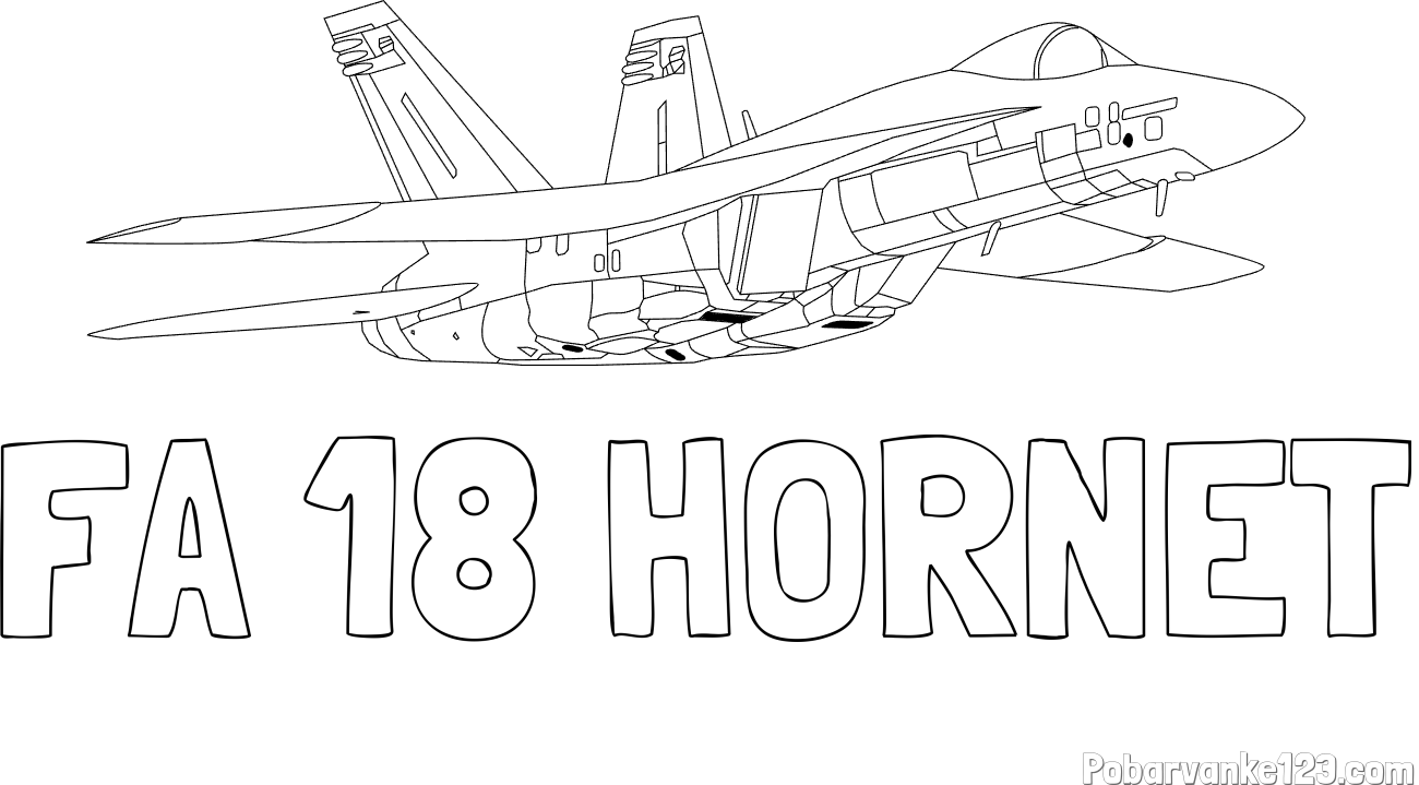 Pobarvanka imena FA 18 HORNET in pobarvanka letala Hornet