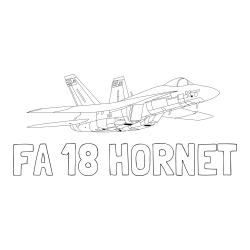 Online izdelana pobarvanka - Pobarvanka imena FA 18 HORNET in pobarvanka letala Hornet