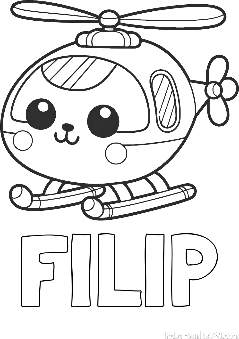 Pobarvanka imena FILIP in otroška pobarvanka helikopterja