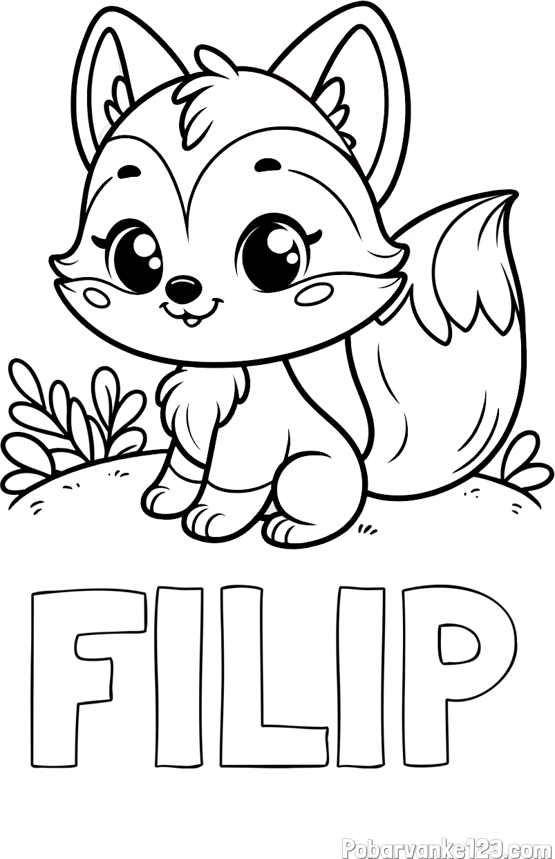 Pobarvanka imena FILIP in pobarvanka lisičke
