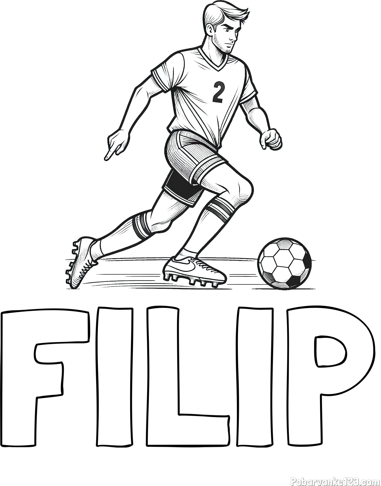 Pobarvanka imena FILIP in pobarvanka nogometaša