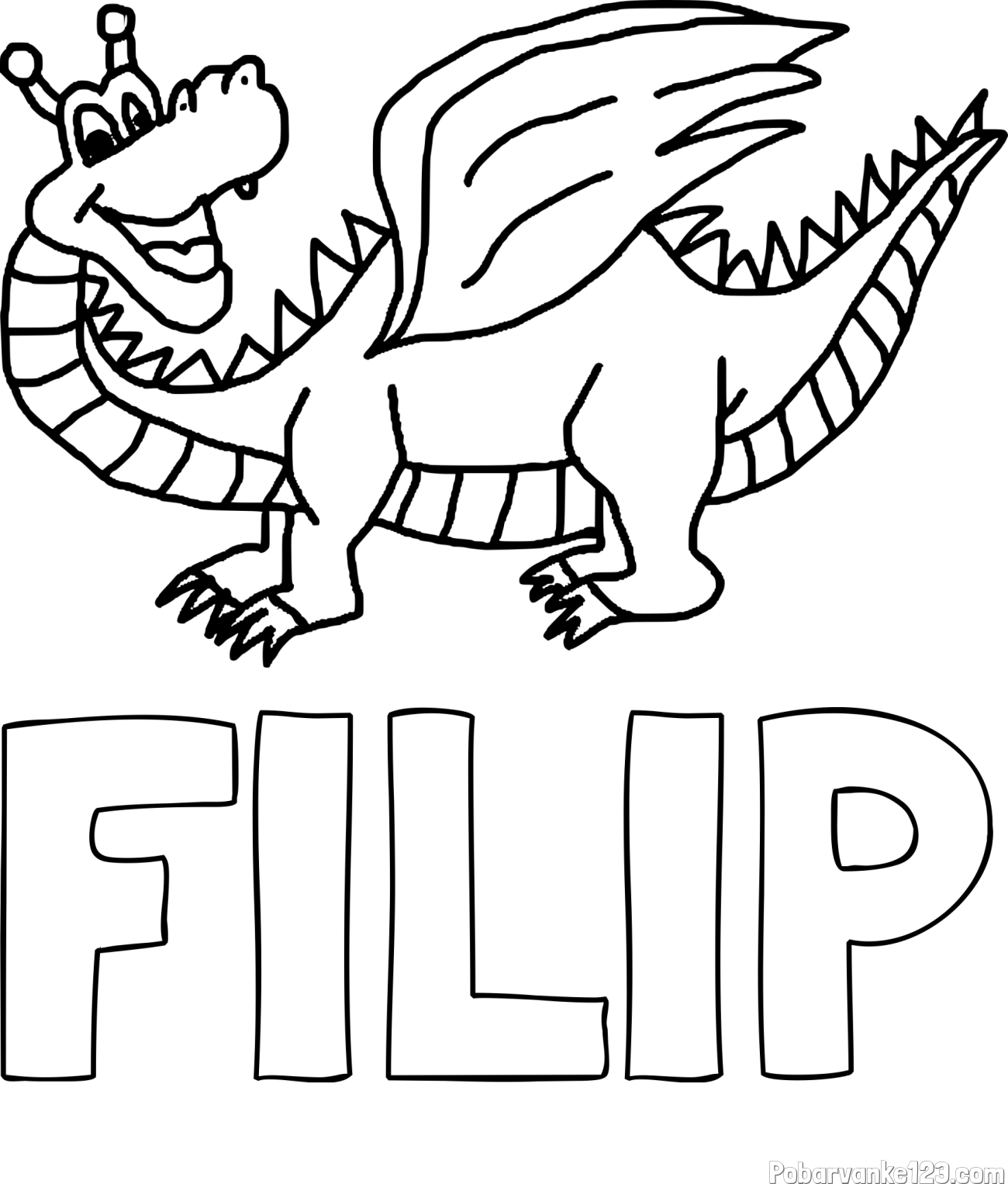 Pobarvanka imena FILIP in pobarvanka zmajčka