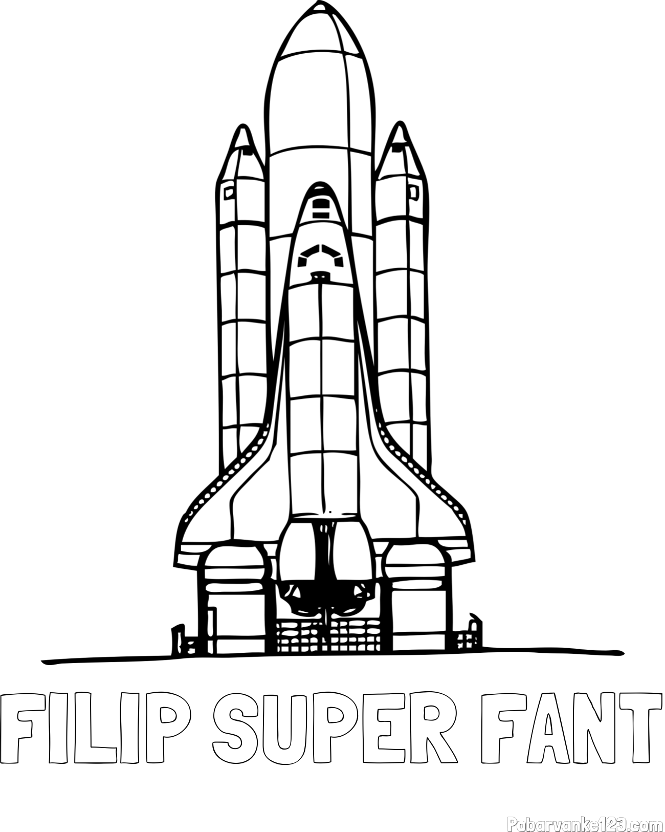 Pobarvanka imena FILIP SUPER FANT in pobarvanka vesoljskega plovila Space Shuttle
