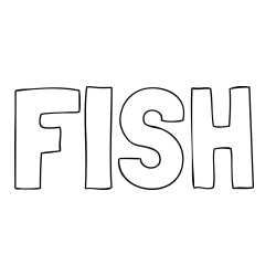 Online izdelana pobarvanka - Pobarvanka imena FISH