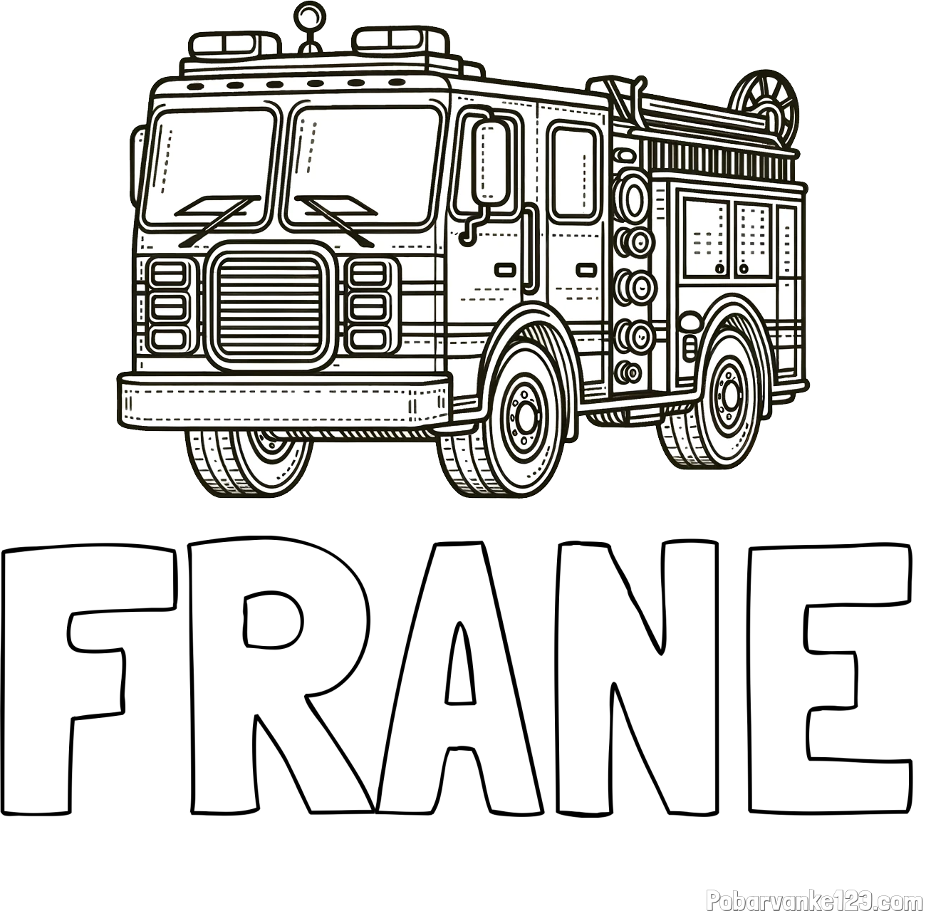 Pobarvanka imena FRANE in pobarvanka gasilskega avta