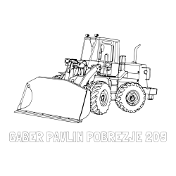 Online izdelana pobarvanka - Pobarvanka imena GABER PAVLIN POBREZJE 209 in pobarvanka velikega bagra