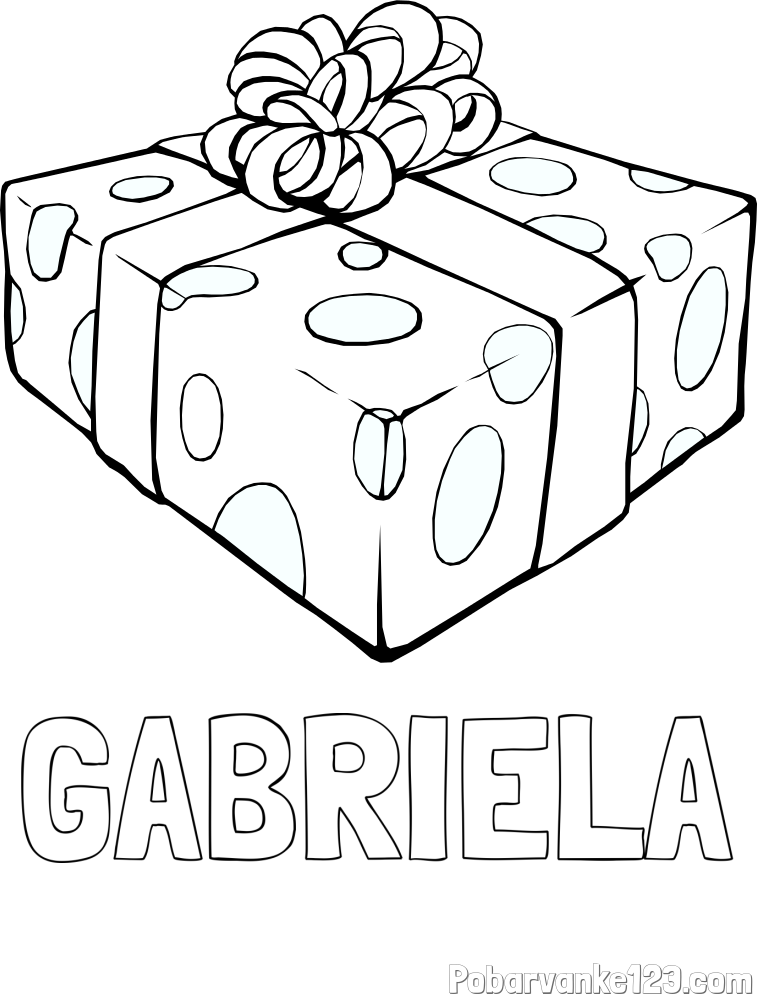 Pobarvanka imena GABRIELA in božično darilo